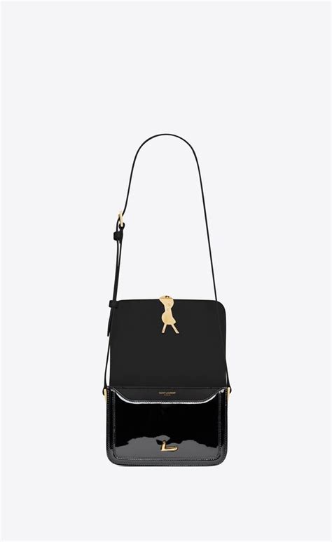 Solferino small satchel in lacquered patent leather .